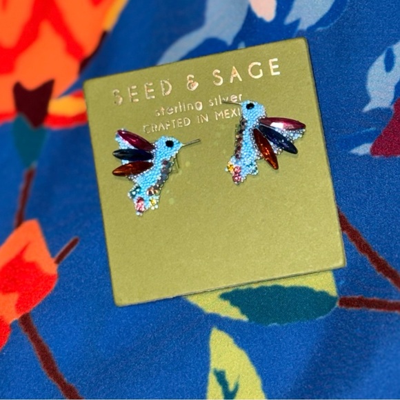 ✨ Seed & Sage Sterling Silver Hummingbird Earrings – Handcrafted in Mexico ✨ - Picture 11 of 11